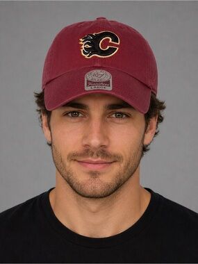 NWT ’47 Brand Calgary Flames NHL Franchise Relaxed Fit Hat Cap Large Burgundy
